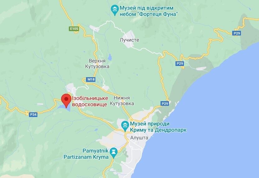 Изобильненское водохранилище в крымском селе Корбек