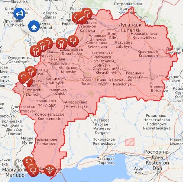 Карта войны на Донбассе dqxikeidqxidqrant