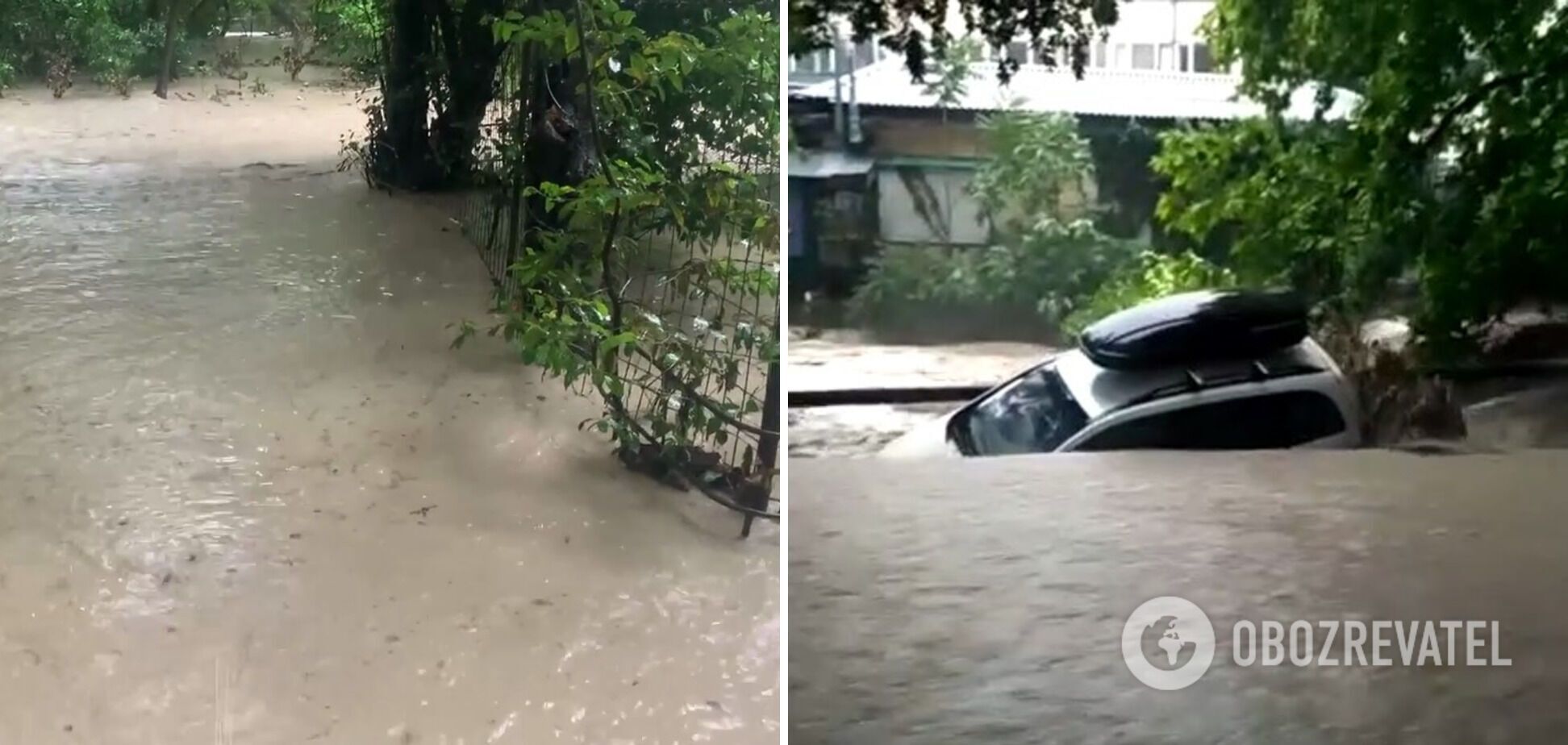 В Ялте река Водопадная вышла из берегов dqxikeidqxidqrant