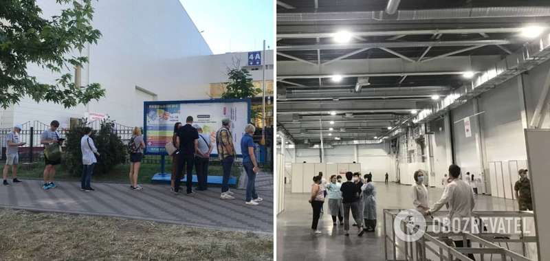 Очередь на вакцинацию в МВЦ