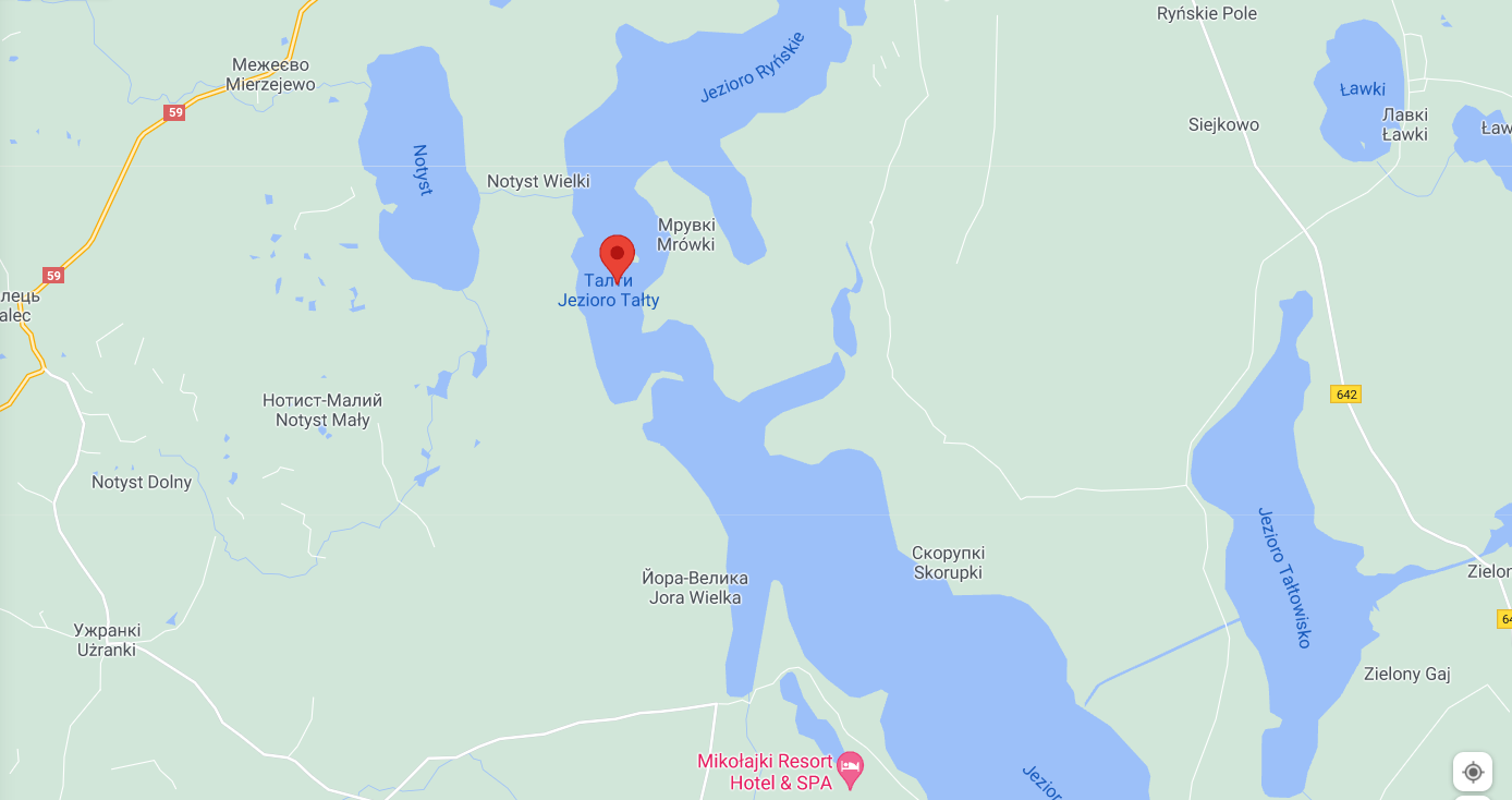 Озеро Талты. Карта