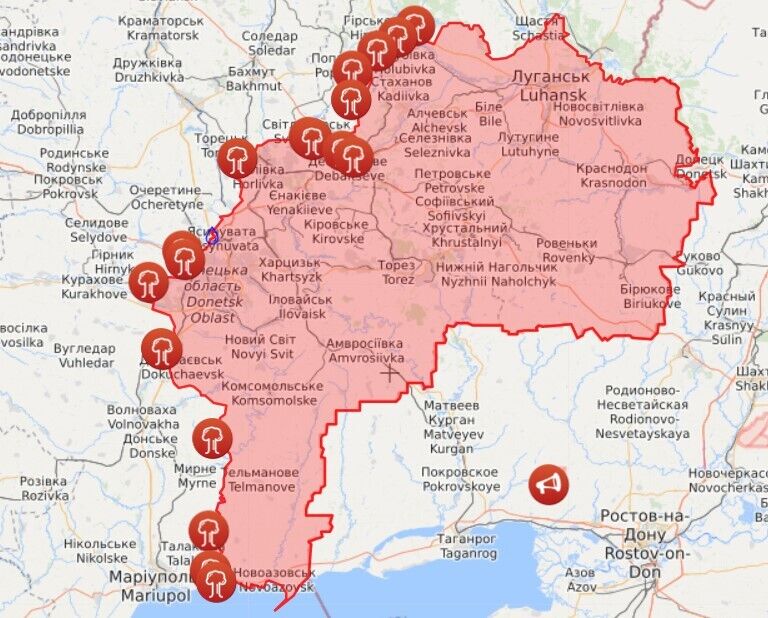 Карта войны на Донбассе dqxikeidqxidqrant