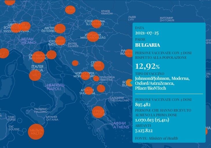Данные по вакцинации против COVID-19 в Бельгии