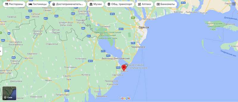 Затока на карте