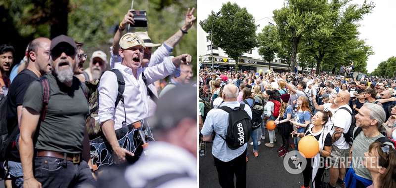 Протесты в Берлине dqxikeidqxidqeant