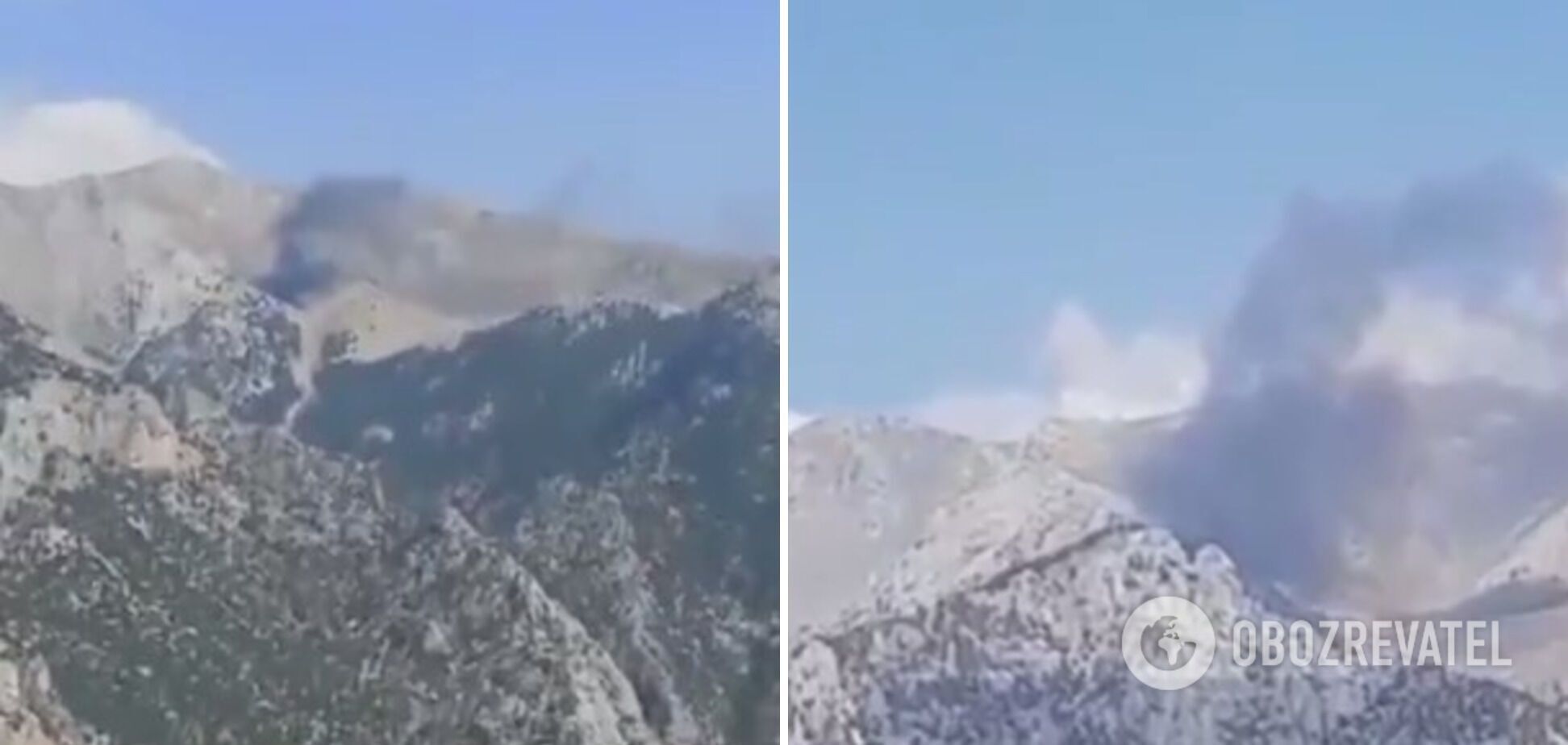 Самолет сгорел в горных ущельях