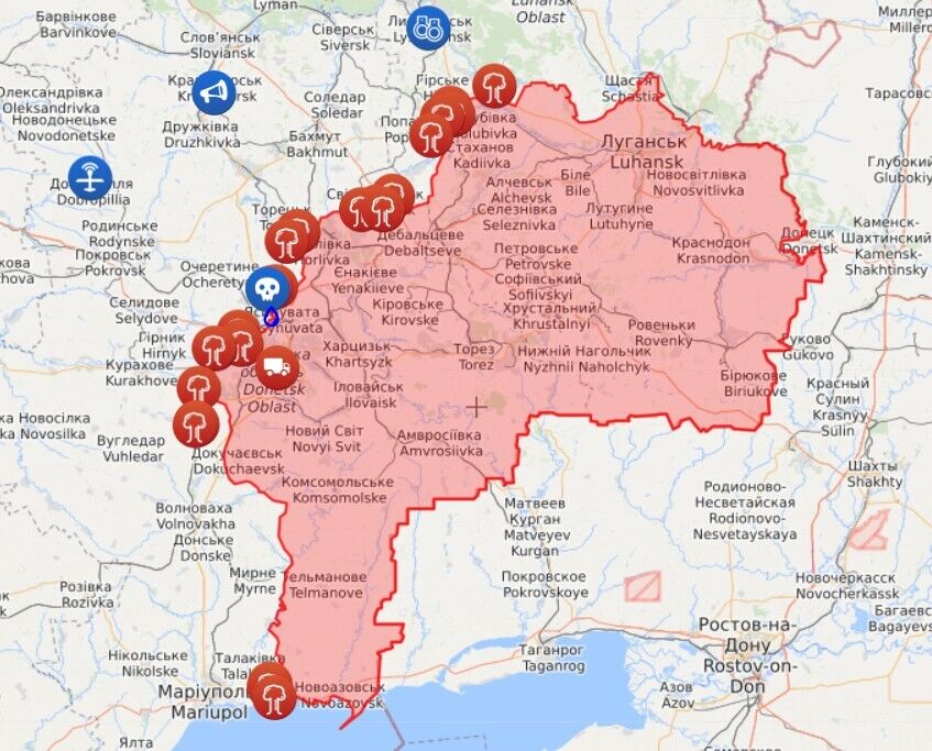 Карта обстрелов на Донбассе dqxikeidqxiqqdant