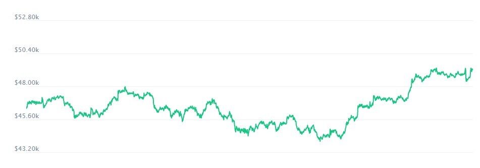 Среднерыночная стоимость биткоина выросла до 49,3 тысячи долларов dqxikeidqxidqrant