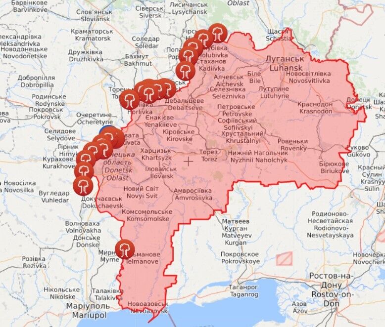 Карта обстрелов на Донбассе dqxikeidqxiqqdant