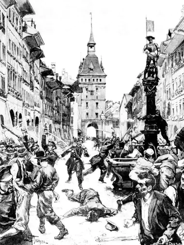 Rappresentazione della rivolta del Käfigturm