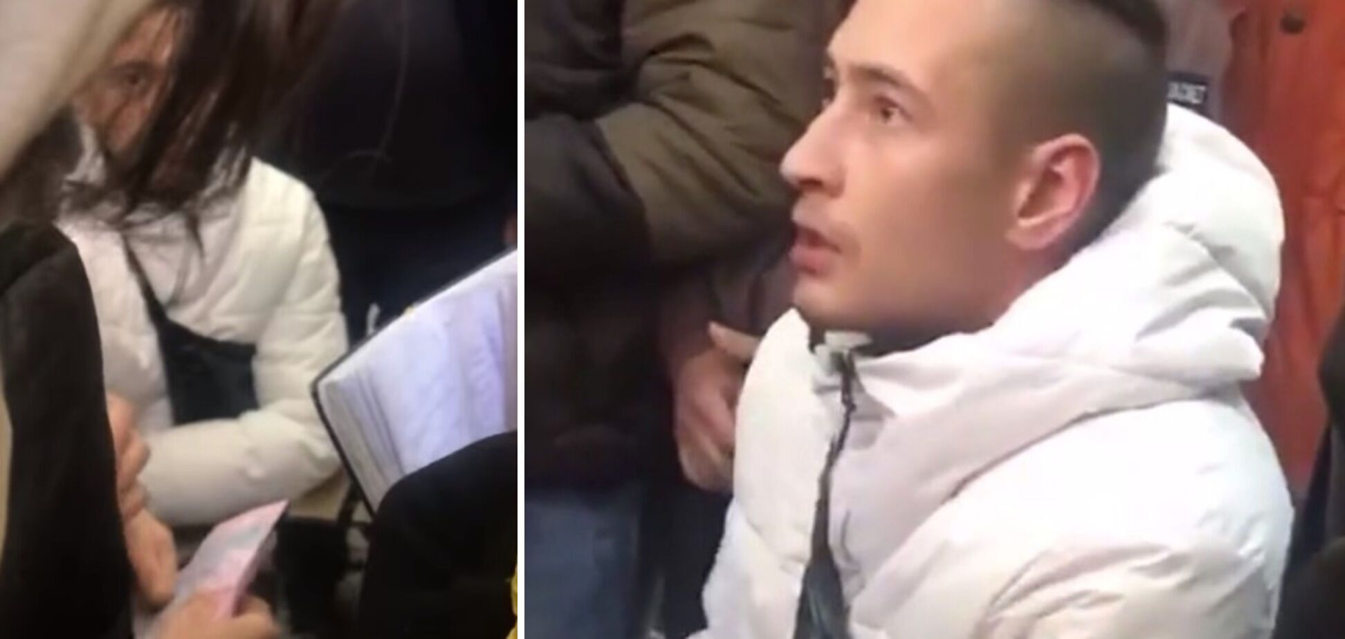 Мужчина в белой куртке раздавал деньги участникам митинга ОПЗЖ dqxikeidqxidqrant