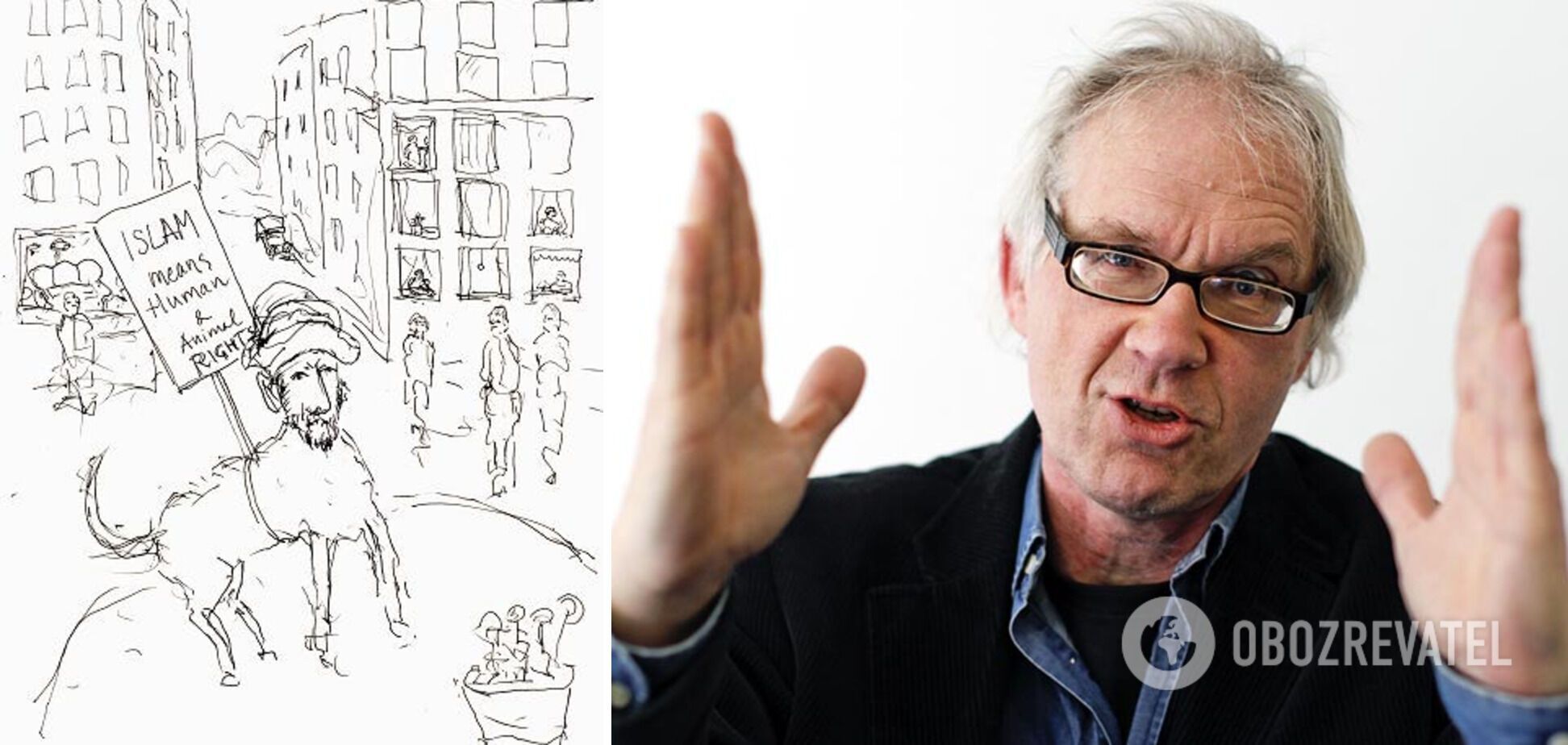 Ларс Вилкс нарисовал голову пророка Мухаммеда на теле собаки