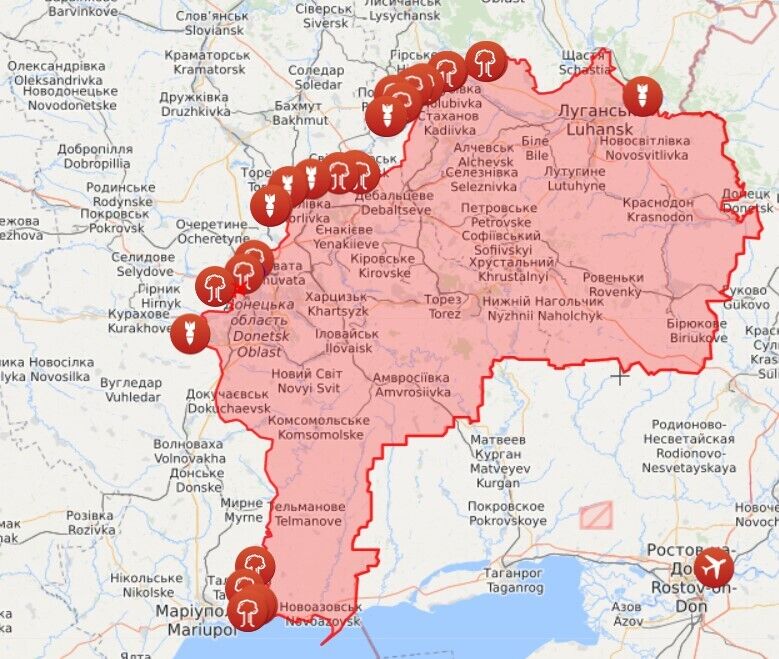 Карта войны на Донбассе dqxikeidqxidqrant