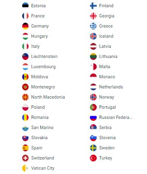 Справа – список стран, в которые могут поехать украинцы