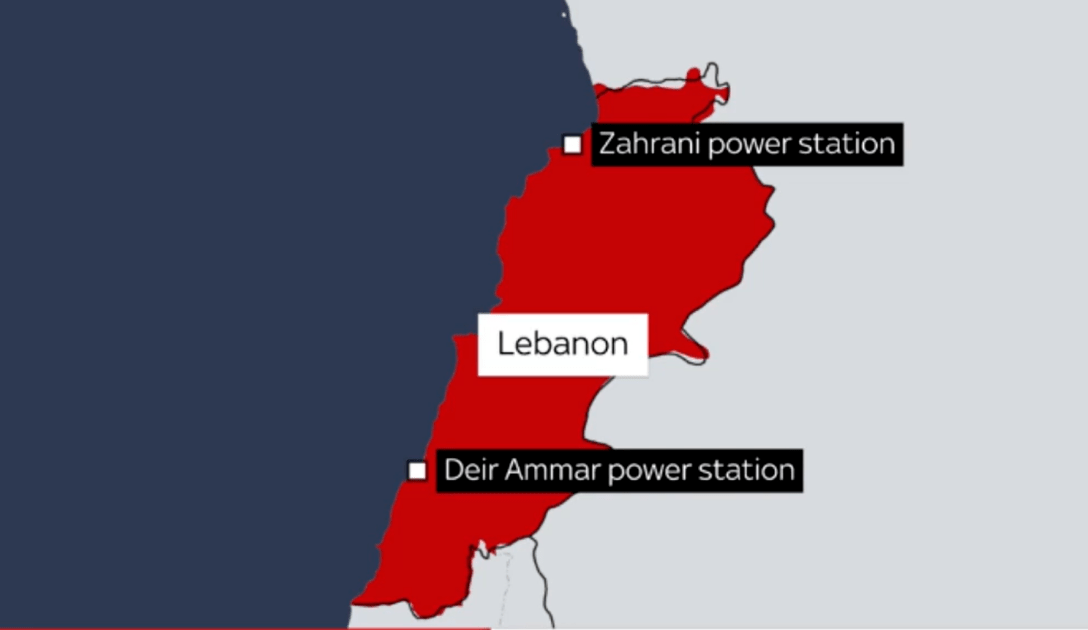 ливан, карта, электростанции dqxikeidqxidqrant