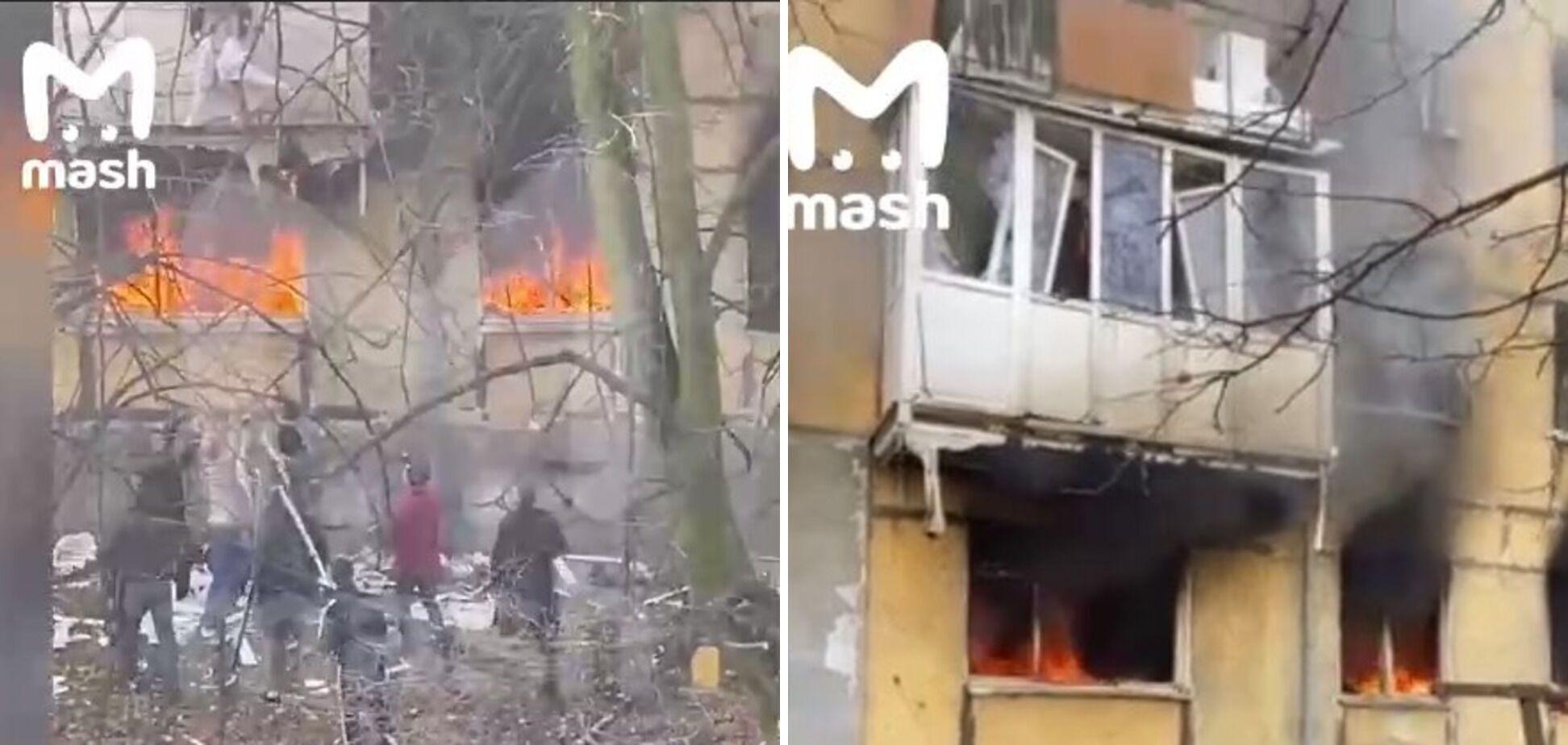 Люди бросали вниз детей в одеялах