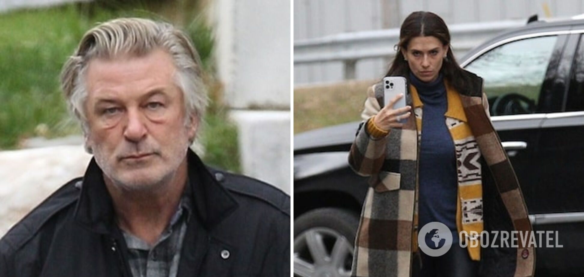 Жена актера Хилария Болдуин снимала его во время общения со СМИ