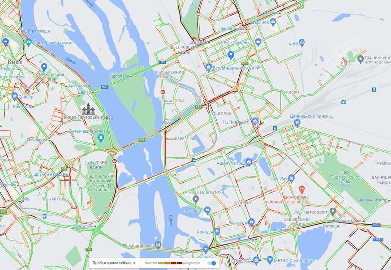 Дарницкий и Днепровский районы.