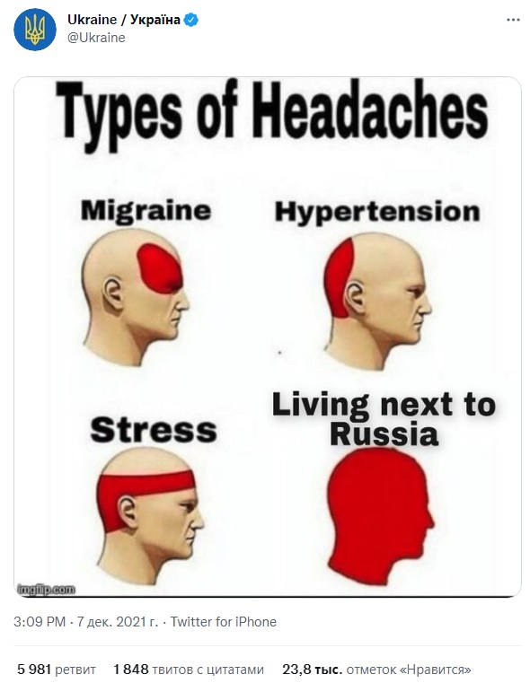 Украина смешно потроллила Россию в Twitter (фото) dqxikeidqxidqrant