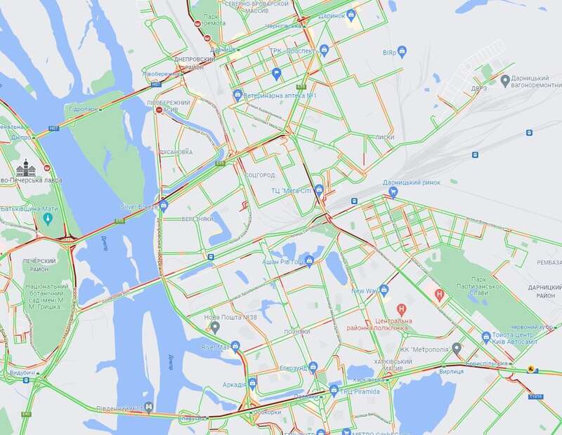Дарницкий и частично Днепровский районы.