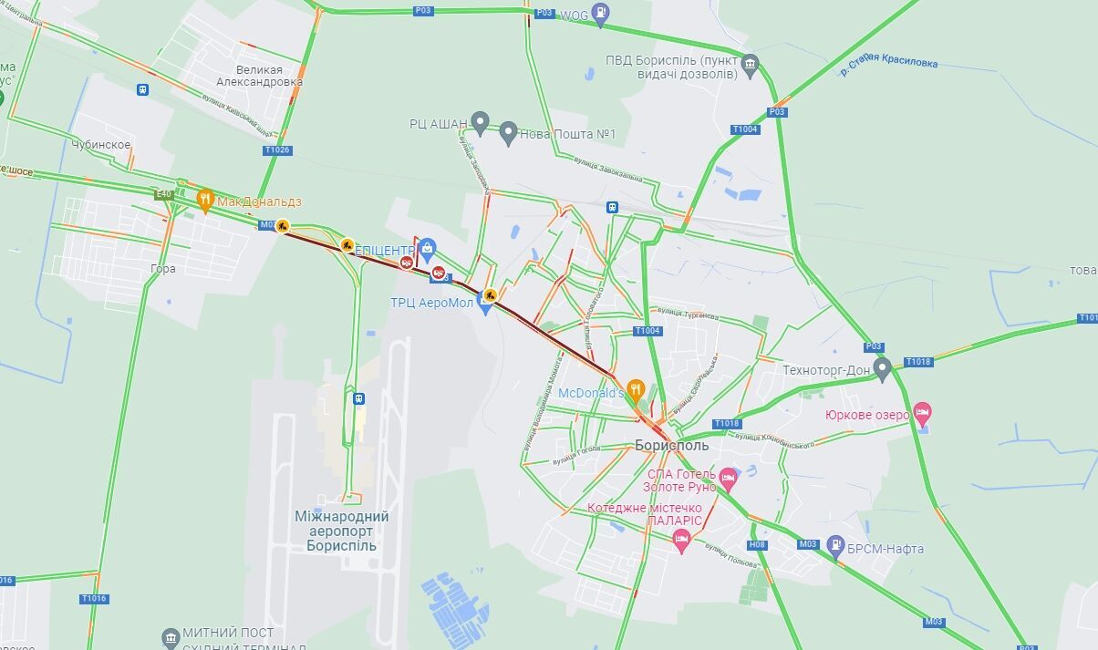 Авария произошла рядом с городом Борисполь. dqxikeidqxidqrant