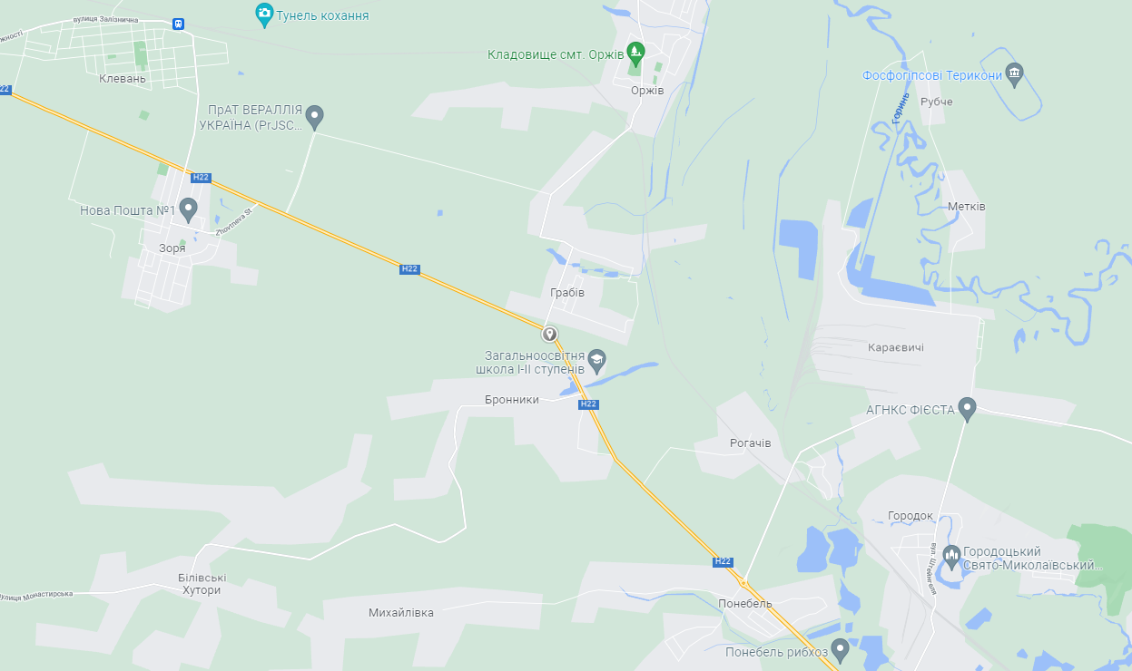 Поворот в село Грабов