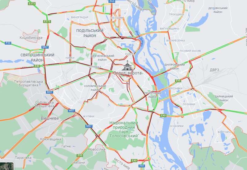 Киев остановился в пробках: какие улицы лучше объехать dqxikeidqxidqeant