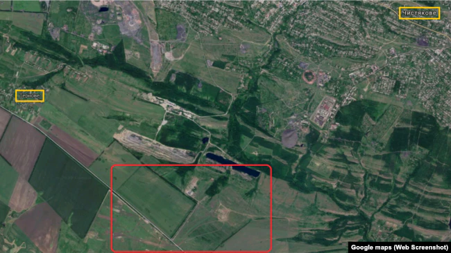 Ось вони на супутникових картах у прив’язці до населених пунктів Тернове та Чистякове (колишній Торез) dqxikeidqxidqrant