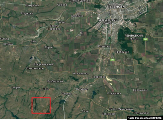 Місце дислокації техніки (виділене червоним) у прив’язці до місцевості