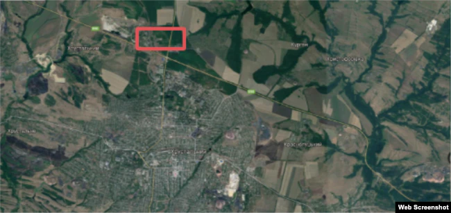 Місце зберігання артилерії на північ від Хрустального