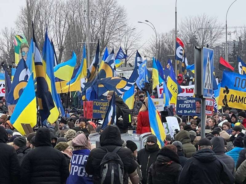 Сторонники Порошенко на митинге