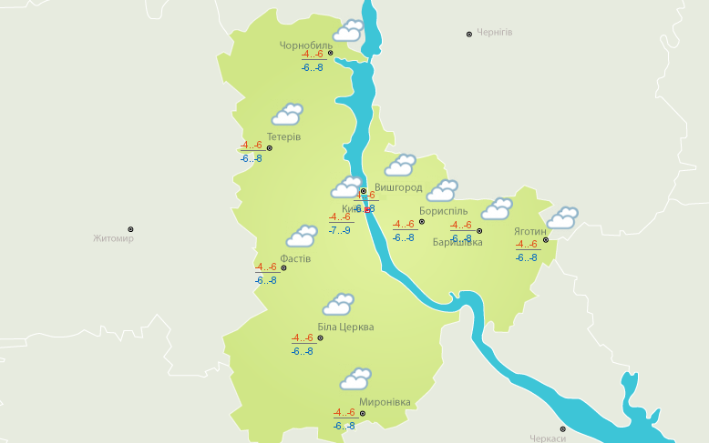 Облачно на западе и осадки на востоке: погода в Украине