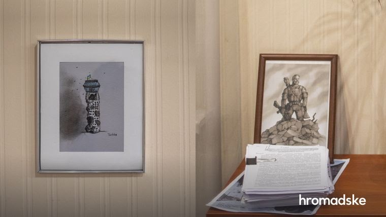 Напоминания про оборону Донецкого аэропорта в рабочем кабинете Грищука