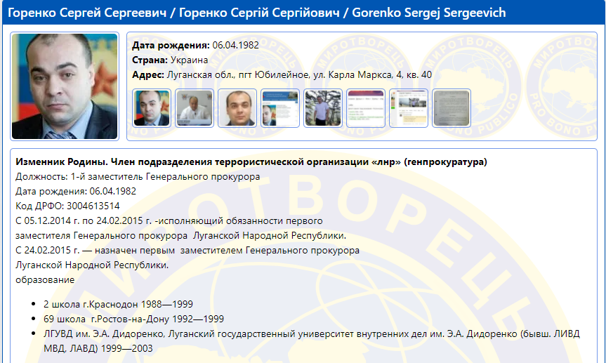 Горенко внесен в базу "Миротворец"