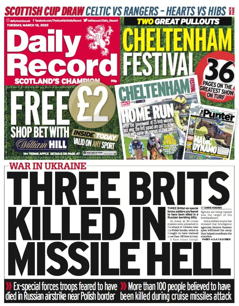 Российские захватчики убили трех граждан Великобритании: обложки главных мировых газет