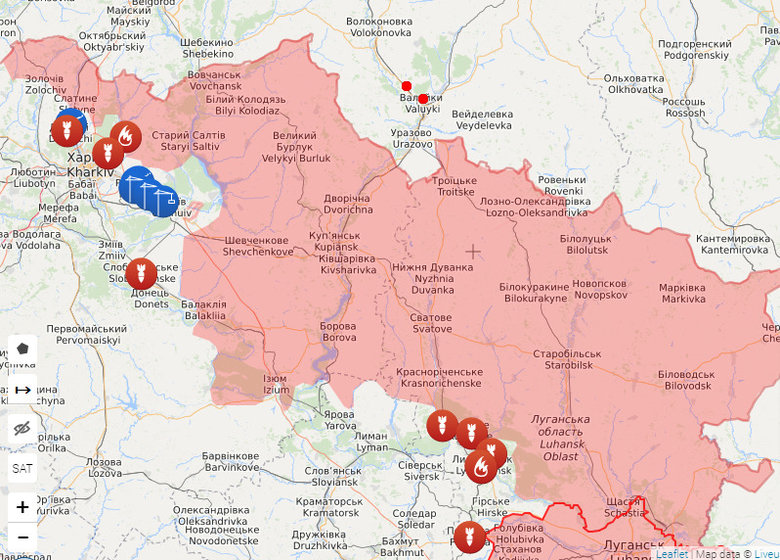 Заработал сайт с интерактивной картой войны в Украине 04