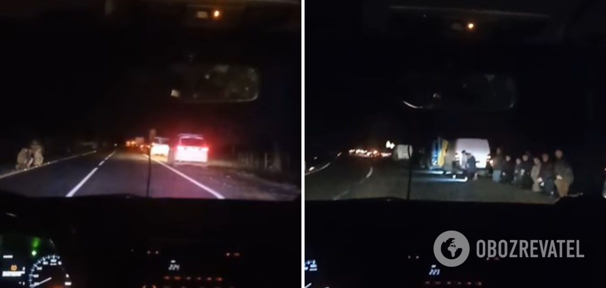 Водители включенными фарами подсветили путь авто с Героем