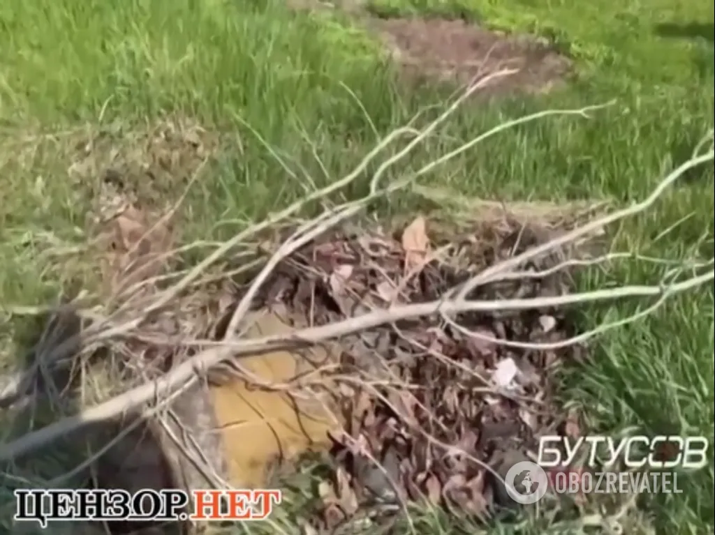 Тело одного из оккупантов накрыли ветками dqxikeidqxidqeant
