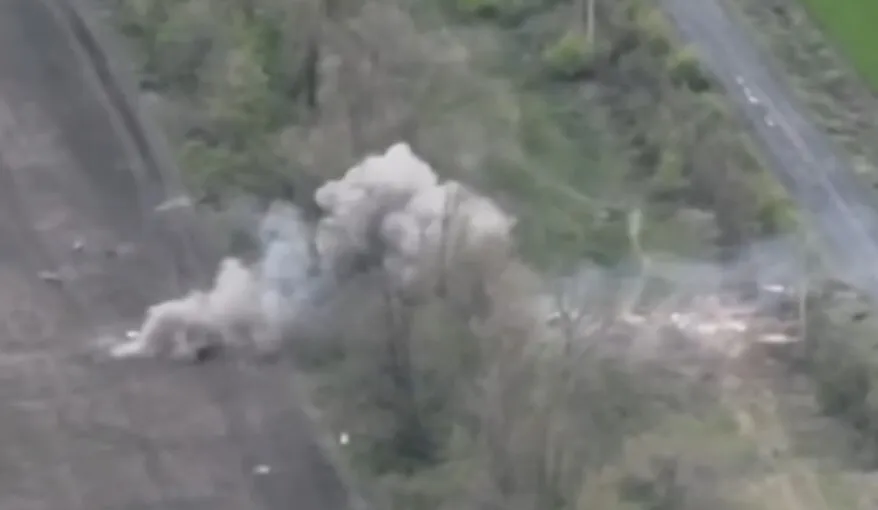 Позиция оккупантов с боекомплектом вспыхнула