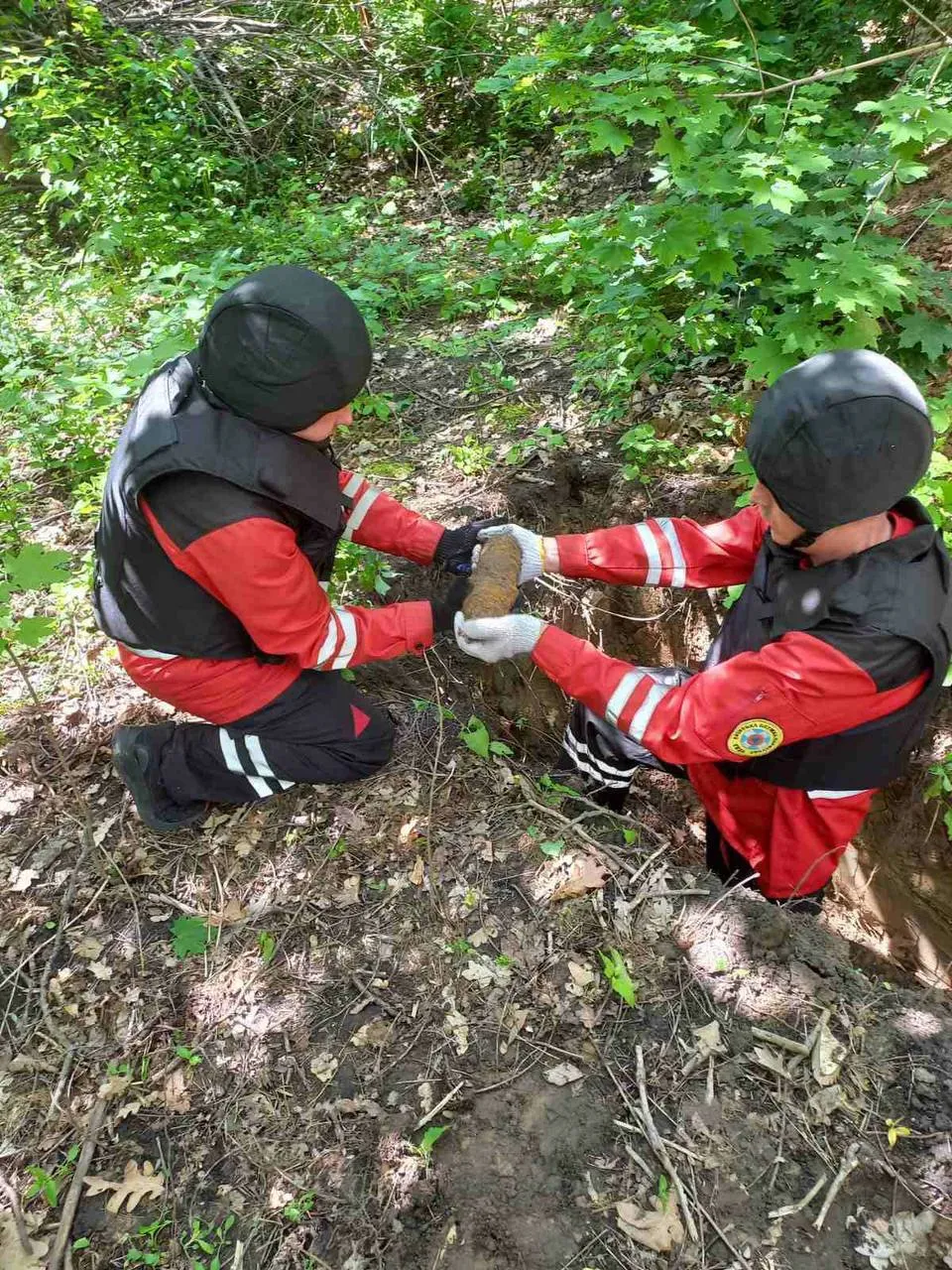 Снаряды находились в 8 метрах от пешеходной дорожки.