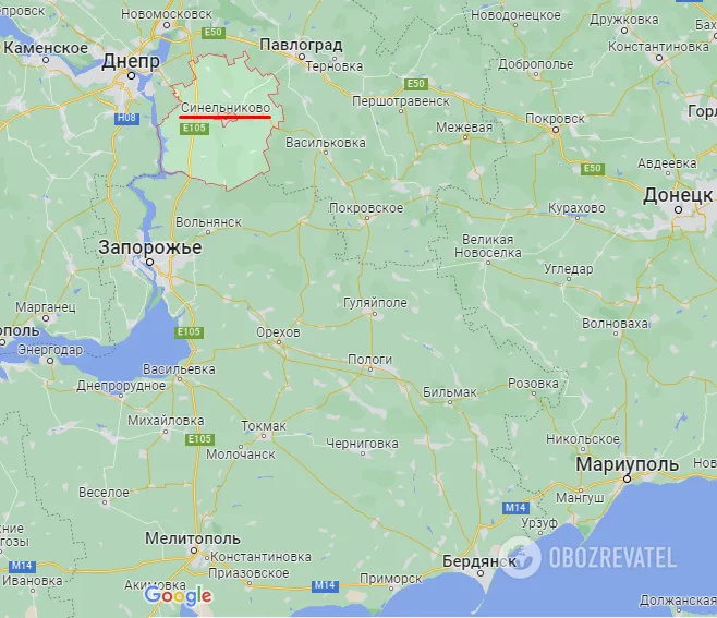 Синельниковский район на карте dqxikeidqxidqrant