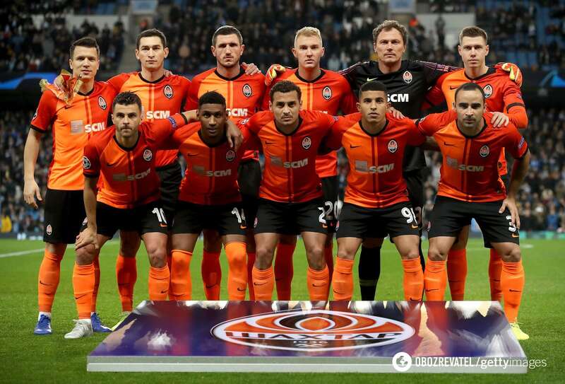 Футболисты донецкого ’’Шахтера’’.