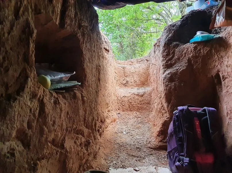 Окоп украинских воинов на передовой