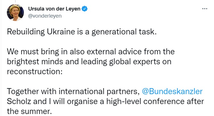 Скриншот из Твиттера Урсулы фон дер Ляйен dqxikeidqxidqrant
