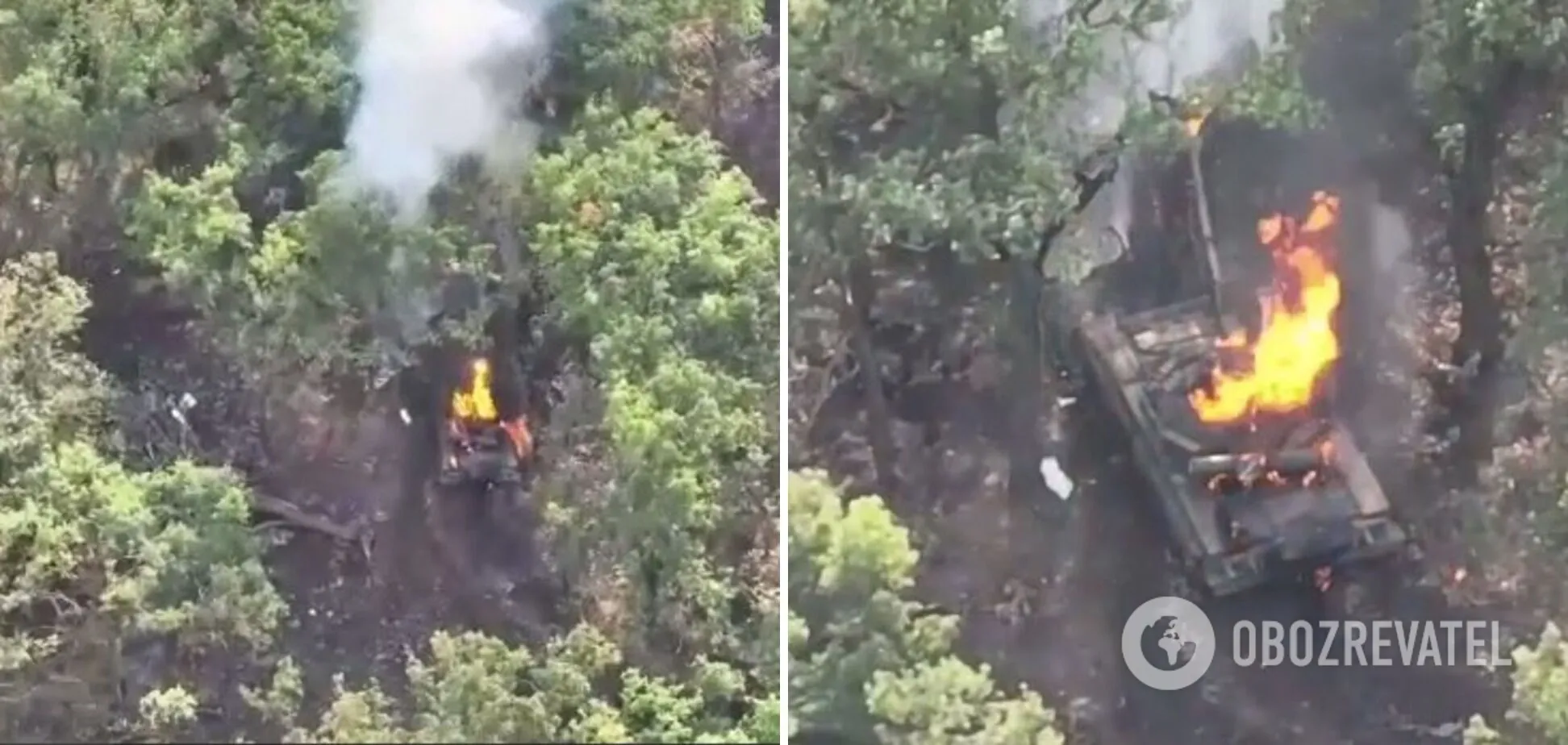 Воины ВСУ сожгли еще один российский танк