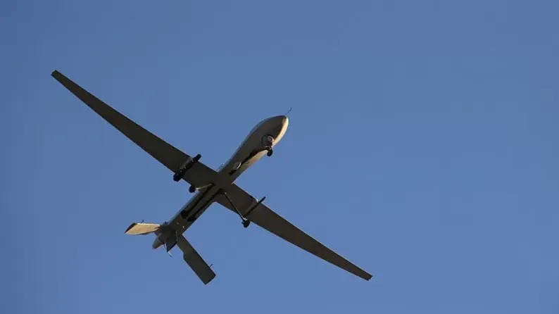 Беспилотник с ракетой Hellfire во время миссии на Ближнем Востоке в 2016 году