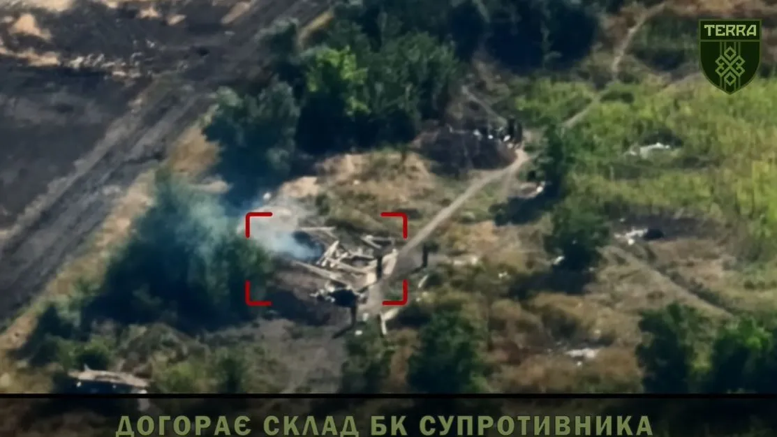 Знищений склад із БК окупантів