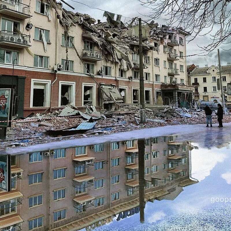 Раніше там були люди. Український дизайнер зворушив мережу фото до та після війни