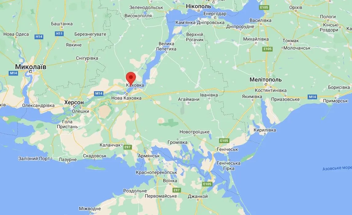 Берислав на карті