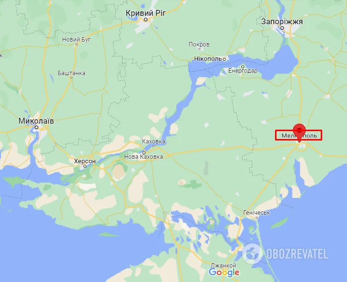 Город Мелитополь на карте dqxikeidqxidqeant